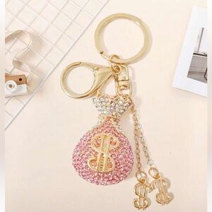 Crystal rhinestone, money, bag, purse, charm key ring